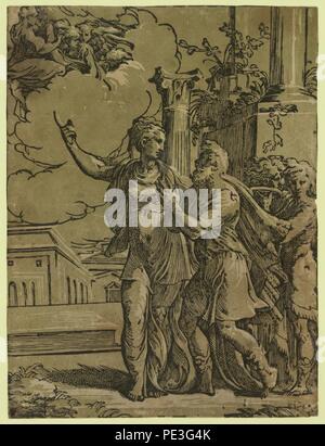 Antonio da Trento - Die Tiburtine sibyl und der Kaiser Augustus original Stockfoto