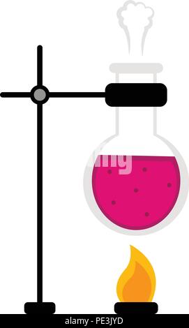 Hot Alchemie trank auf eine Flamme Symbol Stock Vektor