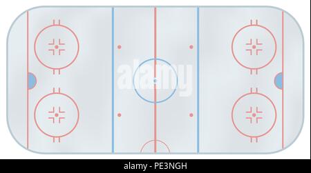 Computer-generierte Abbildung eines Ice Hockey Rink. Oben Ansicht Stock Vektor