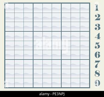Ihre eigenen Sudoku Schema erstellen durch Kopieren/Einfügen der Zahlen, dann legen Sie sie in die Rahmen. Vector Illustration Stock Vektor