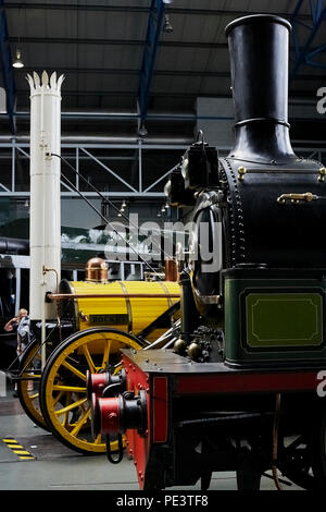 Frühen Dampfmaschinen, National Railway Museum, York. Großbritannien Stockfoto