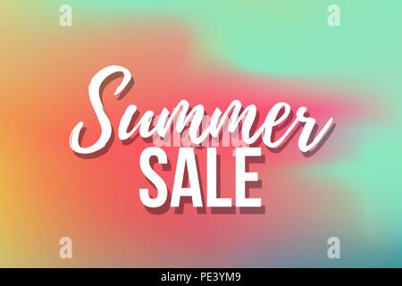 Hot Summer Sale Banner. Trendy Textur. Saison Berufung, Wochenende, Feiertag Logo. Sommer Wallpaper. Glücklich glänzende Tag. Moderne vektor Schriftzug. Modisches styling. Stock Vektor