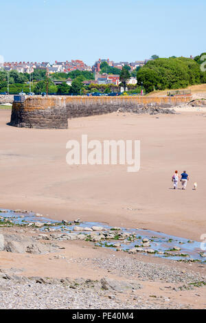 Old Harbour Breakwater, Barry Island, bei Ebbe. Stockfoto