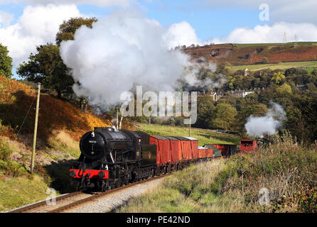 90733 Köpfe bis Oakworth auf der KWVR 10.10.14 Stockfoto