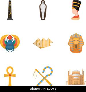 Das alte Ägypten gesetzt Symbole im Comic-stil. Große Sammlung des alten Ägypten vektor Symbol lieferbar Stock Vektor