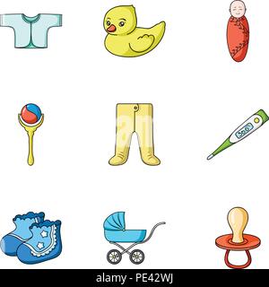 Baby born Symbole in Cartoon Design. Große Sammlung von BABY born Vektor Symbol lieferbar Abbildung: Stock Vektor