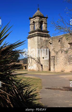 Mission San Jose, Texas; malerischen Blick auf Mission San Jose, in der Nähe von San Antonio, Texas. Stockfoto