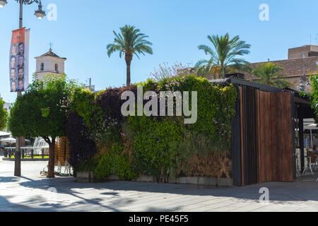 Plaza de España in Mérida (Spanien) während das klassische Theater Sommer Festival (Festival Internacional de Teatro Clásico de Mérida). Stockfoto