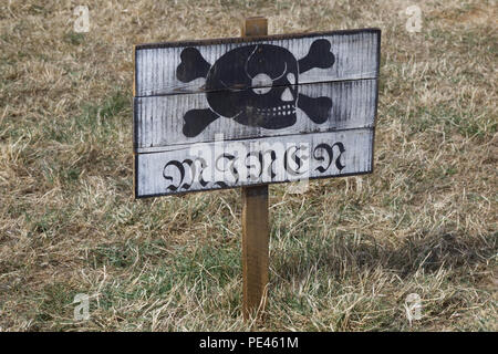 Deutsche Warnung mine Zeichen Stockfoto