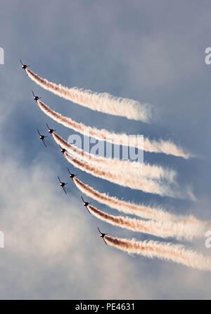 Die RAF Red Arrows Display für lendy der Cowes Week 10. August 2018 F Stockfoto