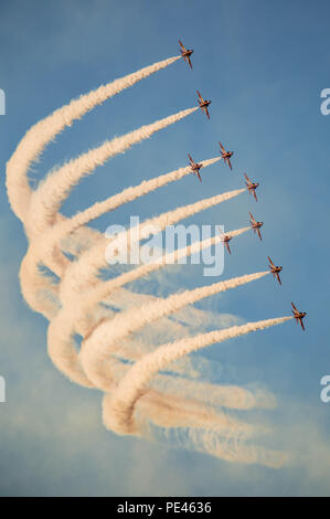 Die RAF Red Arrows Display für lendy der Cowes Week 10. August 2018 F Stockfoto