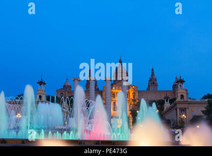 Magische Brunnen-Licht-Show, Barcelona Stockfoto