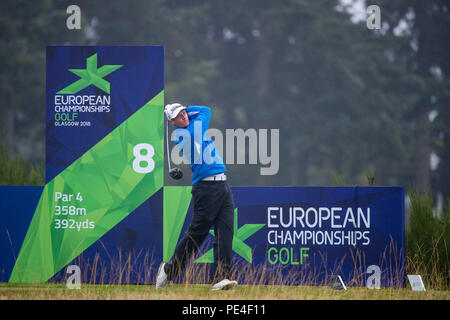 Islands Axel Boasson zweigt weg in der 8. Bohrung während seiner semi final Match mit Spanien heute Morgen während des Tages elf der Europameisterschaften 2018 in Gleneagles PGA Centenary Course. PRESS ASSOCIATION Foto. Bild Datum: Sonntag, August 12, 2018. Siehe PA Geschichte Golf Europäische. Photo Credit: Kenny Smith/PA-Kabel. Beschränkungen: Nur die redaktionelle Nutzung, keine kommerzielle Nutzung ohne vorherige schriftliche Genehmigung Stockfoto