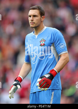 Southampton Torwart Alex McCarthy während der Premier League Spiel in St Mary's, Southampton. PRESS ASSOCIATION Foto. Bild Datum: Sonntag, August 12, 2018. Siehe PA-Geschichte Fußball Southampton. Photo Credit: Andrew Matthews/PA-Kabel. Einschränkungen: EDITORIAL NUR VERWENDEN Keine Verwendung mit nicht autorisierten Audio-, Video-, Daten-, Spielpläne, Verein/liga Logos oder "live" Dienstleistungen. On-line-in-Match mit 120 Bildern beschränkt, kein Video-Emulation. Keine Verwendung in Wetten, Spiele oder einzelne Verein/Liga/player Publikationen. Stockfoto