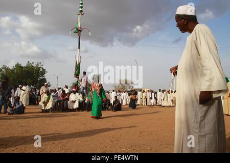 Sufi Zeremonie jeden Sonntag in Omdurman Friedhof, Khartoum, Sudan Stockfoto