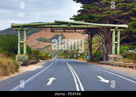 Great Ocean Road Memorial und Arch, Victoria, Australien Stockfoto