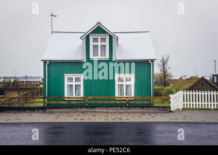 Haus in Eyrarbakki Fischerdorf an der Südküste Islands Stockfoto