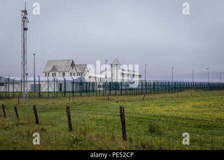 Außenansicht des Gefängnisses in Eyrarbakki Fischerdorf an der Südküste Islands Stockfoto