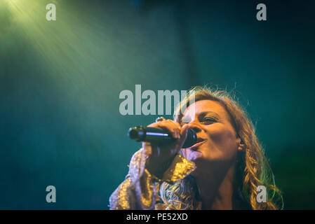 Bergamo, Italien. 23. Juli 2017. Italienische Sängerin Irene Grandi führt an der Rock-Sul Serio Festival. Brambilla Simone Fotografie Live News Stockfoto