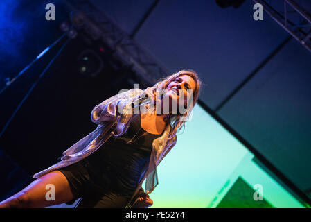 Bergamo, Italien. 23. Juli 2017. Italienische Sängerin Irene Grandi führt an der Rock-Sul Serio Festival. Brambilla Simone Fotografie Live News Stockfoto