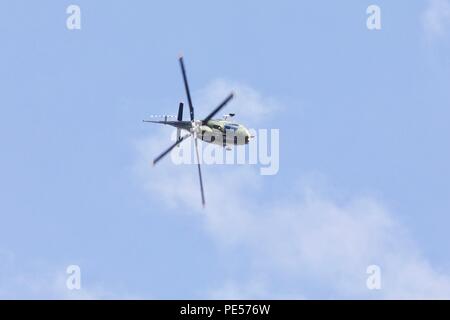 Belgische Luft Komponente - Agusta A 109 BA light attack und Aufklärung Helikopter aus 1 Hubschrauber Flügel, Beauvechain auf der Air Tattoo 2018 Stockfoto