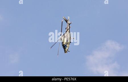 Belgische Luft Komponente - Agusta A 109 BA light attack und Aufklärung Helikopter aus 1 Hubschrauber Flügel, Beauvechain auf der Air Tattoo 2018 Stockfoto