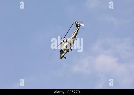 Belgische Luft Komponente - Agusta A 109 BA light attack und Aufklärung Helikopter aus 1 Hubschrauber Flügel, Beauvechain auf der Air Tattoo 2018 Stockfoto