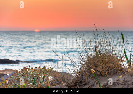 Berühmte Sandstrand von Falasarna im Norden westlich von Chania, Kreta, Griechenland. Stockfoto