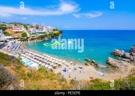 Berühmten Sommer Resort in Bali Village, in der Nähe von Rethimnon, Kreta, Griechenland. Stockfoto