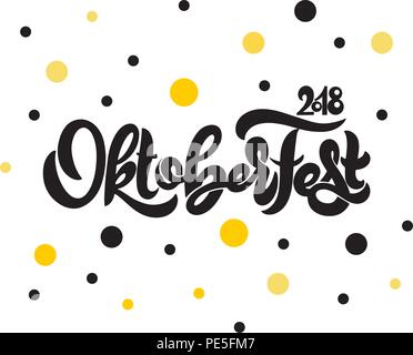 Oktoberfest Schriftzug. Beer Festival Banner. Vector Illustration des Bayerischen festival Design. Schrift Typografie für Logo, Plakat, Karte, Postkarte, t-shirt. Stock Vektor