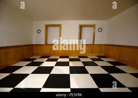 Ames Zimmer optische Illusion, die Ausstellung in der New York Hall of Science Stockfoto