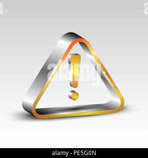 Oint Ausrufezeichen in einem Dreieck aus Metall Stock Vektor