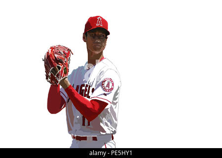 Das ist ein Gemälde, das ich mit der Hand auf Photoshop von shohei Ohtani der Präfektur Aichi. Stockfoto