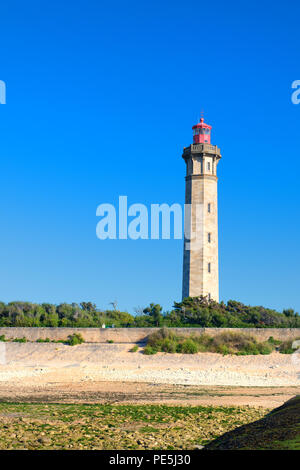 Ile de Ré - Der Leuchtturm Phare des Baleines an der Küste Stockfoto