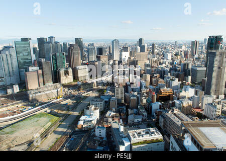 Osak Stadt Blick von Umeda Sky Building Stockfoto