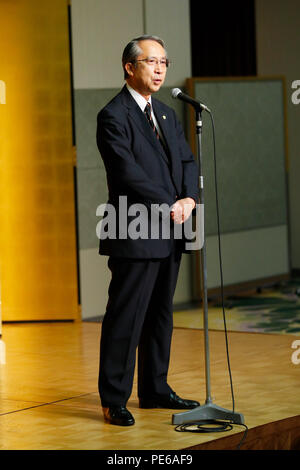 Hiroshi Yokokawa, 13. AUGUST 2018: Leichtathletik Japan National Team Organisation Zeremonie für Jakarta Palembang Asian Games im Grand Prince Hotel Shintakanawa, Tokio, Japan. Credit: Naoki Morita/LBA SPORT/Alamy leben Nachrichten Stockfoto