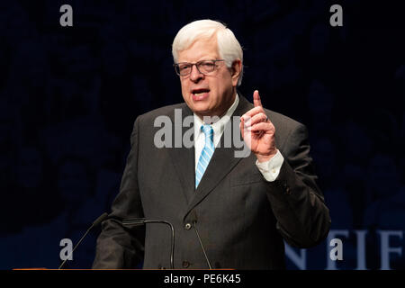 Dennis Prager, syndicated national konservative Radio Talk Show host und Schriftsteller, in seiner Rede auf der Turning Point High School Leadership Summit in Wash Stockfoto