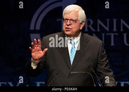 Dennis Prager, syndicated national konservative Radio Talk Show host und Schriftsteller, in seiner Rede auf der Turning Point High School Leadership Summit in Wash Stockfoto