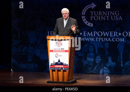 Dennis Prager, syndicated national konservative Radio Talk Show host und Schriftsteller, in seiner Rede auf der Turning Point High School Leadership Summit in Wash Stockfoto