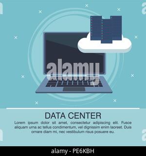 Data Center Plakat mit Informationen Stock Vektor