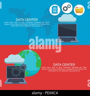 Data Center Plakat mit Informationen Stock Vektor