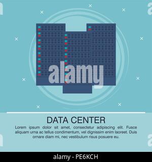 Data Center Plakat mit Informationen Stock Vektor