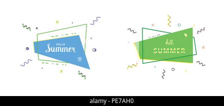 Hallo Sommer Banner. Vector Illustration. Stock Vektor