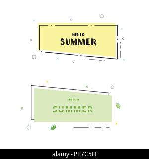 Satz Hallo Sommer Banner. Vector Illustration. Stock Vektor