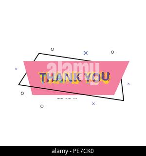 Danke Karte auf weißem Hintergrund. Vector Illustration. Stock Vektor