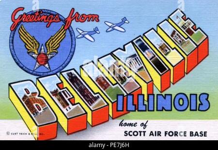 Army Air Forces - Postkarte - Scott Air Force Base. Stockfoto