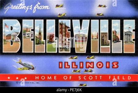 Army Air Forces - Postkarte - Scott Field Illinois 2. Stockfoto