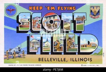 Army Air Forces - Postkarte - Scott Field Illinois. Stockfoto