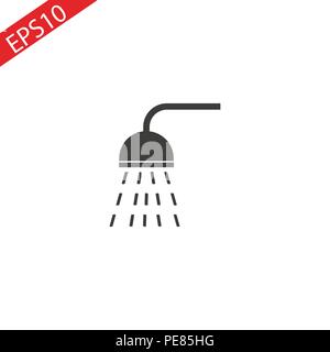 Dusche Symbol in trendigen Flat Style auf Hintergrund isoliert. Dusche Seite Symbol Symbol für Ihre Web site Design Symbol logo, App, UI. Dusche Symbol Vecto Stock Vektor
