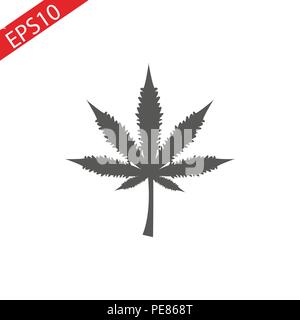 Cannabis Symbol. Feste schwarze Marihuana leaf vektor Icon. Stock Vektor